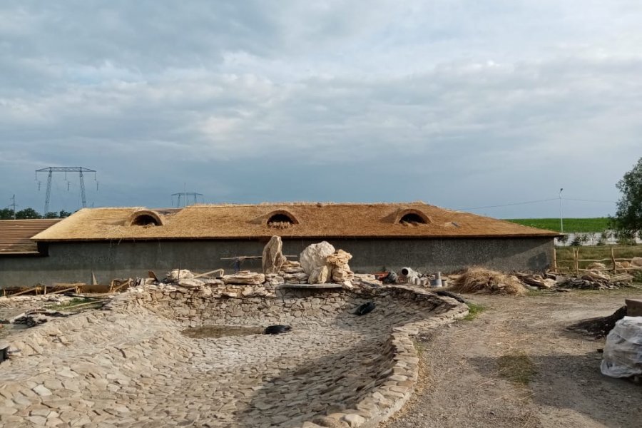 680 м2 крыши из камыша украсили конюшню кавказских жеребцов. КЧР, 2020